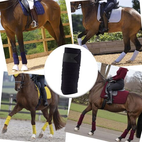 Horse Polo Leg Wraps Soft Fleece Wraps Equestrian Leg Bandage 4-Pack (Cob(8.2ft), Navy) in Saudi Arabia