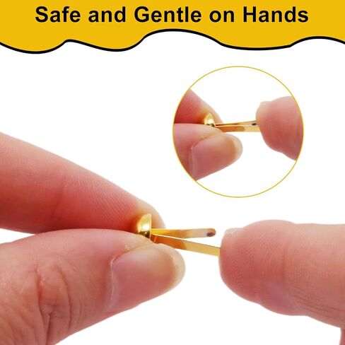 YuGtcen 800 PCS Brass Brads Paper Fasteners, 8x17.5mm Mini Brads Gold Round Head Fasteners, Metal Split Pins for Paper Crafts Scrapbooking Journal in Kuwait