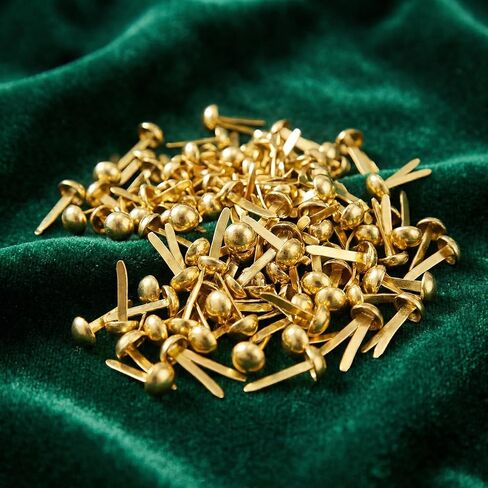 500 Pack Brass Paper Fasteners, 0.30" Head x 0.61" Leg Metal Round Brads, Gold Split Pins for Crafts, Scrapbooking, DIY Art, School Projects in Kuwait