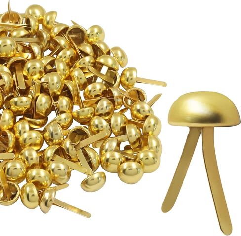 Bonsicoky Gold 8x12mm Round Paper Fasteners Brads, 100pcs in Kuwait