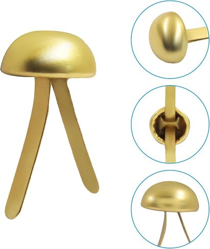 Bonsicoky Gold 8x12mm Round Paper Fasteners Brads, 100pcs in Kuwait