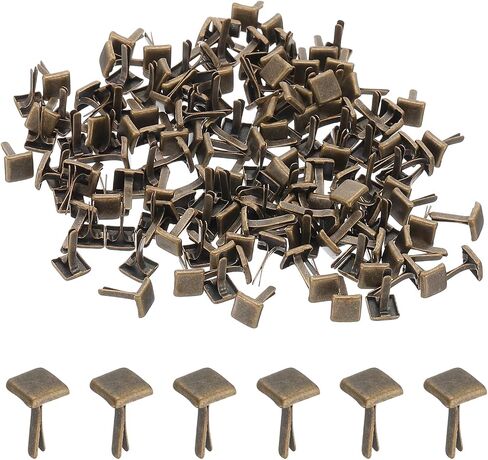 PATIKIL Brads Paper Fasteners, 200 Pcs Mini Metal Square Pastel Brads Round Head Fastener Split Pins for Art Craft Scrapbooking DIY Supplies, Bronze, 0.2"x0.2" in Kuwait