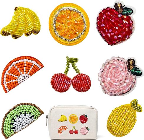8pcs Fruit Embroidery Beaded Applique Patches for Clothes Decor in Kuwait