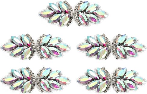 uxcell 5Pcs Rhinestone Crystal Applique Silver White/Silver White in Kuwait
