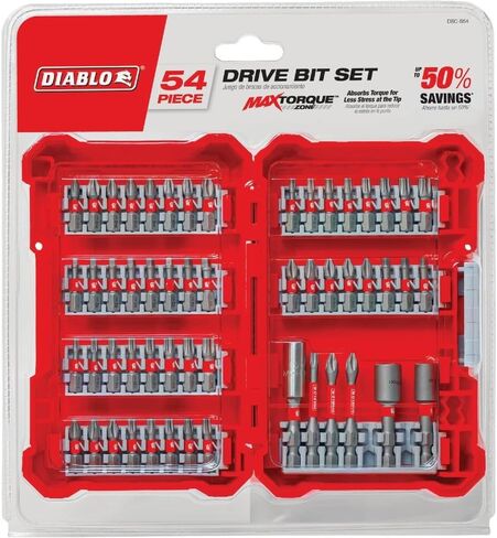Diablo Screwdriving Set with Phillips, Square, Torx Bits & Magnetic Holders - Impact Strong Design, 54-Piece Kit for Drill & Impact Drivers - DSC-S54 in Saudi Arabia