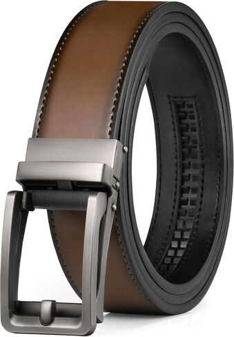 LCG LUCHENGYI Men's Belt, Slide Ratchet Belt with Preumium Leather, Ratchet Dress Belt with Automatic Click Buckle (35mm) in Kuwait