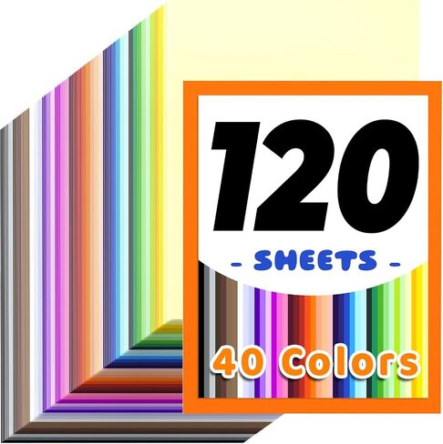 120 Sheets Colored Cardstock, 8.5" X 11", 40 Colors Card Stock Paper in Saudi Arabia