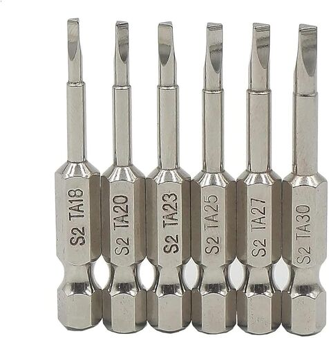 Fixinus 6 Pieces Magnetic Triangle Screwdriver Bits Set, 1/4 inch Hexagonal Screwdriver Bits, 1.8 mm, 2.0 mm, 2.3 mm, 2.5 mm, 2.7 mm, 3.0 Triangle Screwdriver Bits, 50 mm Length in Kuwait