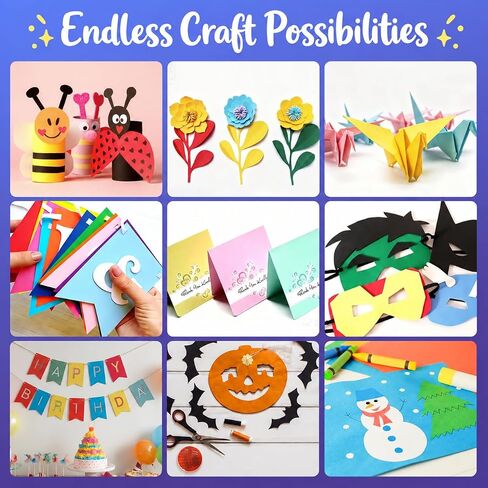 CreGear 40 Sheets Colored Cardstock Paper 8.5 x 11, 10 Colors Card Stock in Kuwait