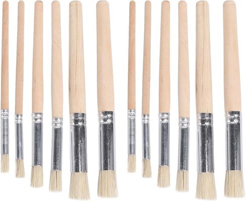 12pcs Stencil Brushes, Wooden Round Heads, Assorted Sizes in Kuwait