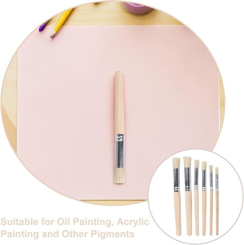 12pcs Stencil Brushes, Wooden Round Heads, Assorted Sizes in Kuwait