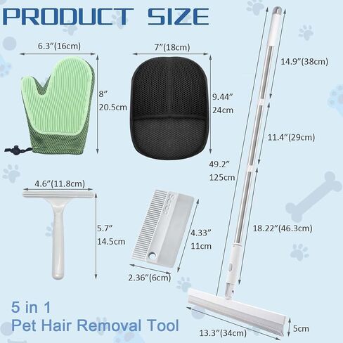 Carpet Rake for Pet Hair Removal Tool 5PCS,Hair Remover Kit for Rugs,Mats in Kuwait