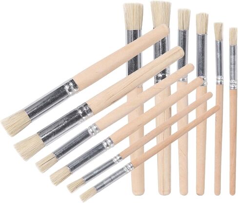 12pcs Stencil Brushes with Wooden Handles, Assorted Sizes in Kuwait