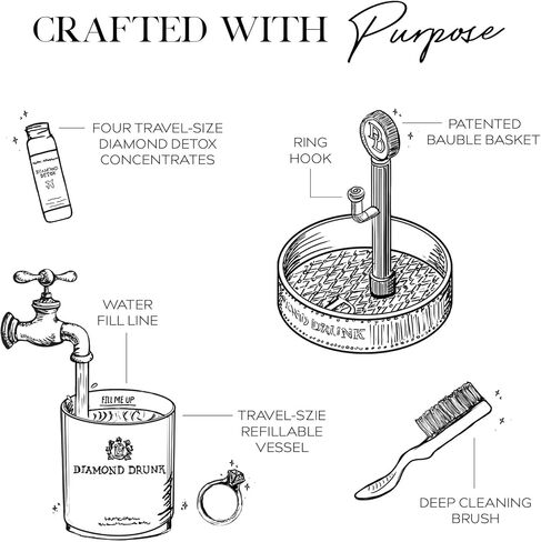 Diamond Drunk Travel Fine Jewelry Cleaning Kit, TSA-Approved, Reusable, Beige in Saudi Arabia