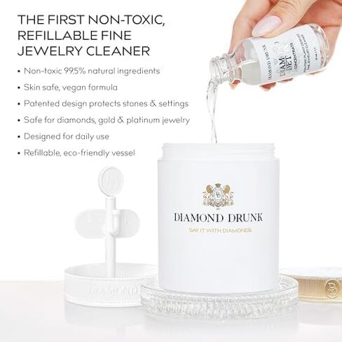 Diamond Drunk Travel Fine Jewelry Cleaning Kit, TSA-Approved, Reusable, Beige in Saudi Arabia