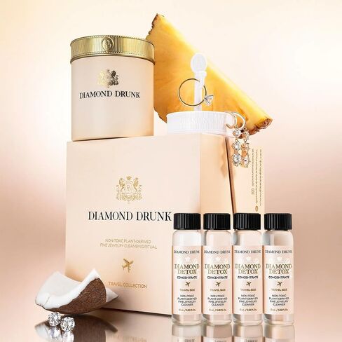 Diamond Drunk Travel Fine Jewelry Cleaning Kit, TSA-Approved, Reusable, Beige in Saudi Arabia