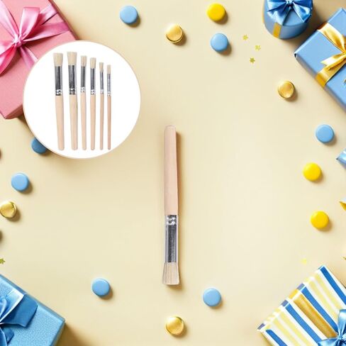 12pcs Stencil Brushes, Natural Bristle Wooden Handle, Assorted Sizes in Kuwait