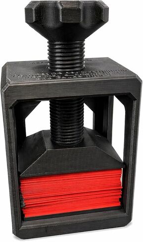 MunnyGrubbers - Deck Press, Heavy Duty (Screw Weakness Fixed with New Flat Orientation), for Double Sleeve TCG Decks, Screw with Gripper, Straight Press Plate, Sturdy Frame in Saudi Arabia
