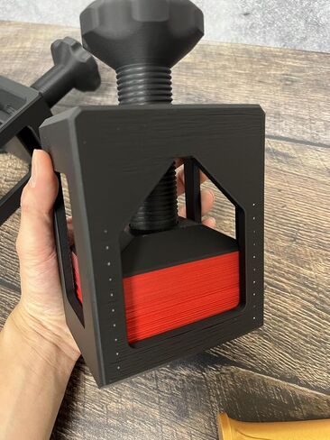 MunnyGrubbers - Deck Press, Heavy Duty (Screw Weakness Fixed with New Flat Orientation), for Double Sleeve TCG Decks, Screw with Gripper, Straight Press Plate, Sturdy Frame in Saudi Arabia