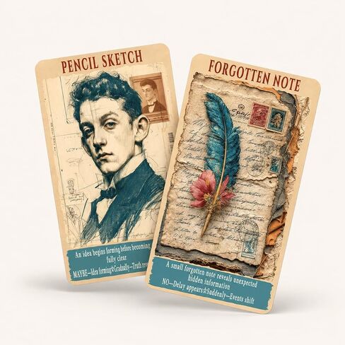 Junk Journal Oracle Cards, 78-Card Vintage Ephemera Oracle Deck with Yes No and Timing Guidance, Beginner Friendly Intuitive Cards for Hidden Messages, Daily Readings, Journaling and Self Reflection in Saudi Arabia