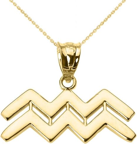 10K Yellow Gold Zodiac Astrological Sign Charm Personalized Pendant Necklace - Choice of Symbol & Chain Length in Kuwait