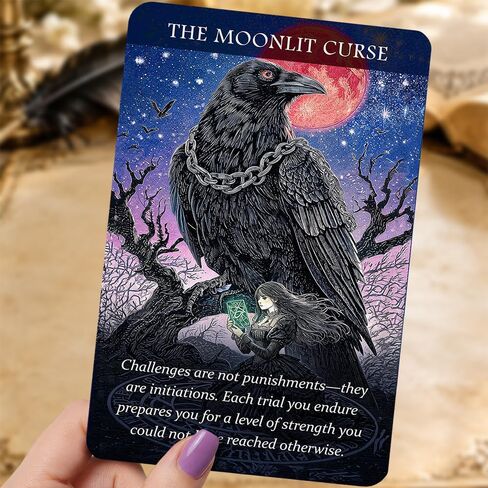 MISS FIRE Crow Oracle Cards Deck – 55 Animal Spirit Cards, Dark Gothic Raven Art for Intuitive Reading, Shadow Work & Daily Mindfulness – Divination Cards for Self-Reflection & Spiritual Guidance in Kuwait