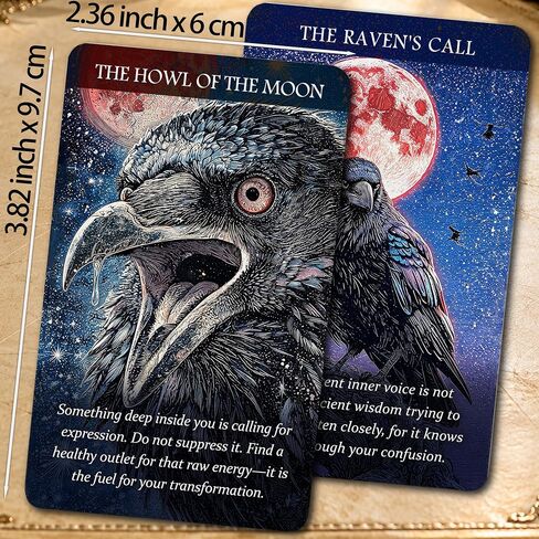 MISS FIRE Crow Oracle Cards Deck – 55 Animal Spirit Cards, Dark Gothic Raven Art for Intuitive Reading, Shadow Work & Daily Mindfulness – Divination Cards for Self-Reflection & Spiritual Guidance in Kuwait