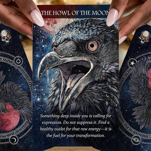 MISS FIRE Crow Oracle Cards Deck – 55 Animal Spirit Cards, Dark Gothic Raven Art for Intuitive Reading, Shadow Work & Daily Mindfulness – Divination Cards for Self-Reflection & Spiritual Guidance in Kuwait