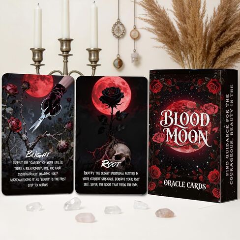 MISS FIRE Blood Moon Oracle Cards: 55-Card Deck for Rituals & Divination | Harness Lunar Eclipse Energy for Shadow Work, Powerful Magic & Profound Insight, Premium Ritual Tool in Kuwait