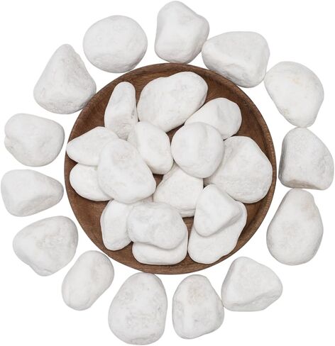 White Natural River Rocks, 1.5-2.5 Inch Decorative Stones for Plants, Garden, and Landscaping – 10LB, Ideal for Fish Tanks, Vases, Crafting, Home Decor, and Outdoor Landscaping in Saudi Arabia