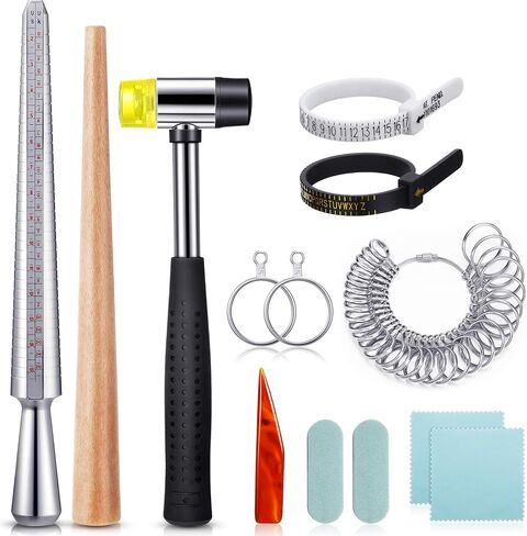 Weewooday 11 Pcs Ring Mandrel Set, Ring Sizer Gauge, Size 1-13,Black in Kuwait