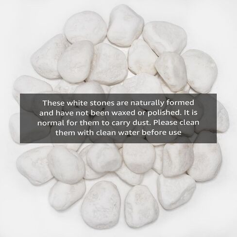 White Natural River Rocks, 1.5-2.5 Inch Decorative Stones for Plants, Garden, and Landscaping – 10LB, Ideal for Fish Tanks, Vases, Crafting, Home Decor, and Outdoor Landscaping in Saudi Arabia