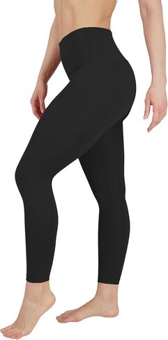 Yogalicious High Waist Ultra Soft Lightweight Leggings - High Rise Yoga Pants - Black Lux 25" - Small in Kuwait