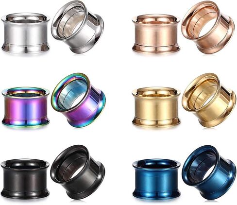 16Pcs Ear Gauges Tunnels Plugs Stainless Steel Screwed Flesh Tunnels Stretcher Piercing Set in Kuwait