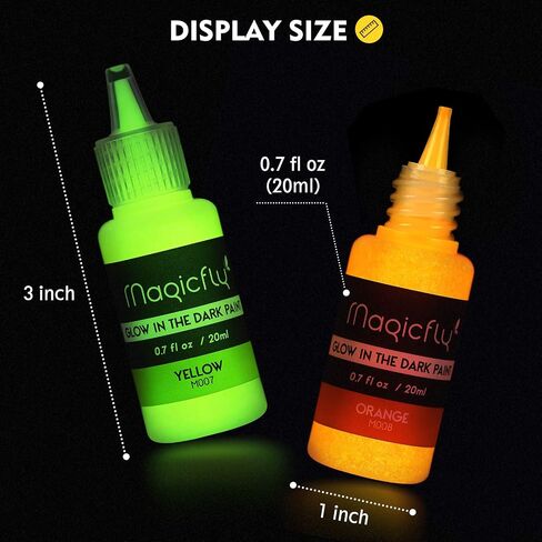 Magicfly Glow in The Dark Paint, 10 Colors Neon Paint, Glow Paint 12ml Each in Kuwait