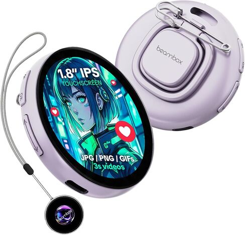 NIKKO Dynamic Electronic Badge | Digital Brooch for Cosplay & Events | 1.8" IPS Touchscreen Smart Wearable | Programmable GIF/Video Display | Bluetooth 5.4 App Control in Kuwait