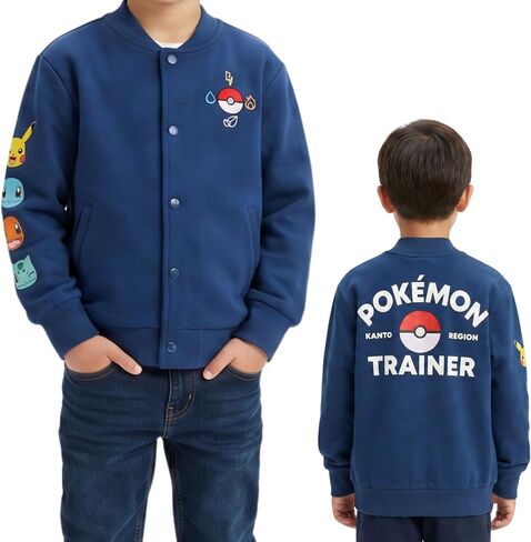 POKÉMON Boys Pokemon Fleece Bomber Jacket- Little and Big Boys Sizes XS-XL (4-16) in Kuwait