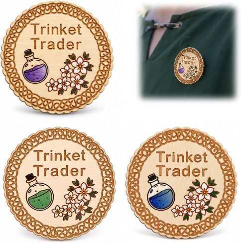 Renaissance Themed Trinket Trader Wooden Pin Set, 3Pcs Medieval Faire & Cosplay Accessory, Unpainted Wood Ren Faire Trinkets for Trinket Trading, Renaissance Fairs, Fantasy Events in Saudi Arabia
