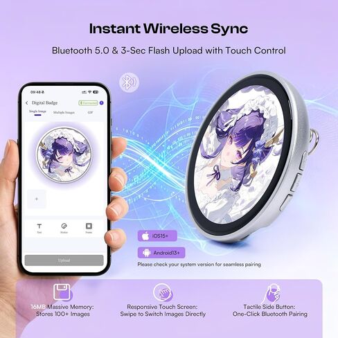 Caydo Digital Badge LED Display,Wareable Dynamic Custom Pin for Cosplay in Kuwait