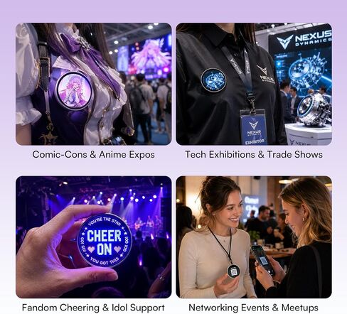 Caydo Digital Badge LED Display,Wareable Dynamic Custom Pin for Cosplay in Kuwait