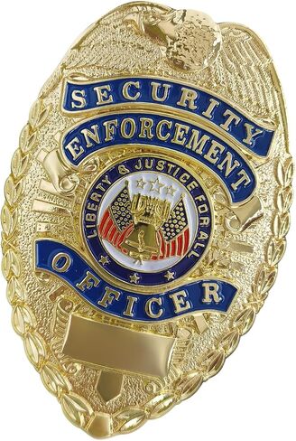 Universal Metal Badge with Leather Shield Case and Hook Fastener, Ideal for Dressing up and Cosplay.-1 Gold Sec in Kuwait