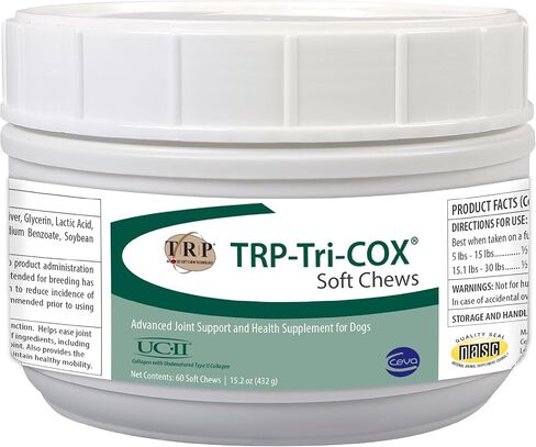 TRP-Tri-COX Soft Chews for Dogs, Hip & Joint Support Supplement with Glucosamine, MSM, UC-II Collagen & Omega-3s, Mobility & Joint Health Support, 120 Soft Chews in Saudi Arabia