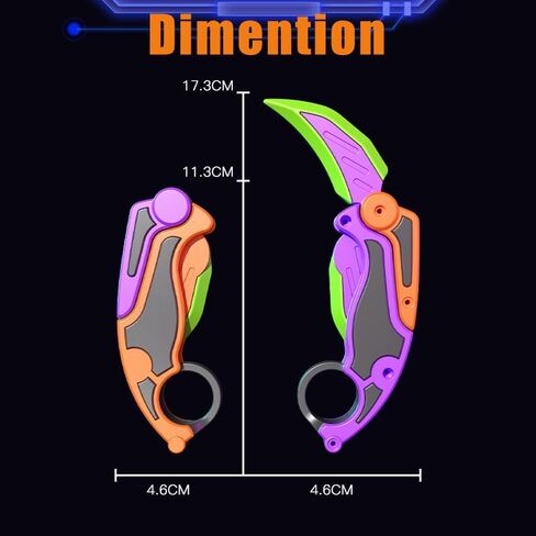 PETBSNVB 2pcs Fidget Claw Knife, 3D Gravity Knife Toy, 3D Gravity Plastic, Switchblade, Printed, Printing Knife, Carrot Knife,Sensory Knife Fidget Toys for Kids & Adults, Anxiety Stress Relief Toy in Saudi Arabia