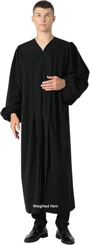 IvyRobes Unisex Premium Matte Black Baptismal Robe with Weighted Hem in Kuwait