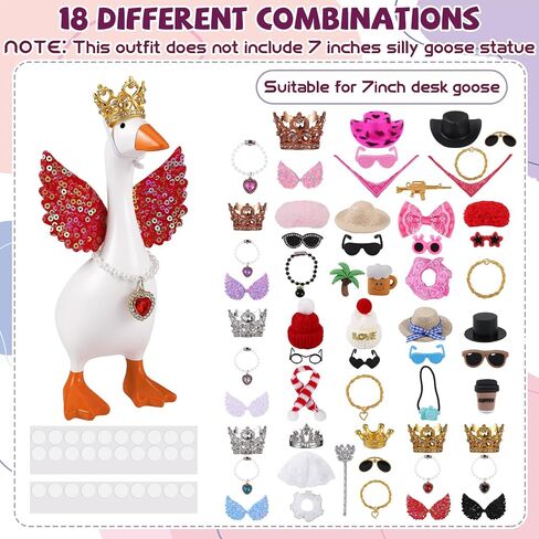 18 Set 7 Inch Desk Goose Outfits Mini Goose Clothes in Saudi Arabia