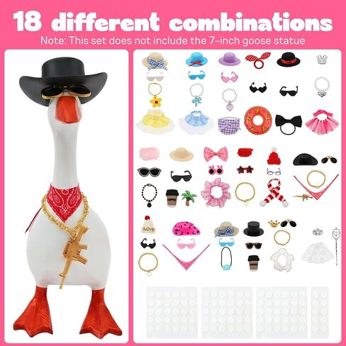 18 Sets 7 Inch Desk Goose Outfits, Mini Desk Goose Clothes, Vintage Multi in Kuwait