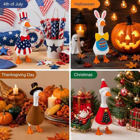 8 Pack 7 Inchs Desk Goose Outfits, Felt Holiday Costume for Goose Statue in Kuwait