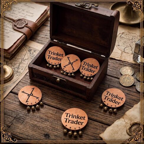 Sosation 6 Pcs Halloween Renaissance Theme Wooden Pin Trinket Trader Badges in Kuwait