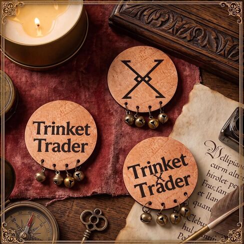 Sosation 6 Pcs Halloween Renaissance Theme Wooden Pin Trinket Trader Badges in Kuwait