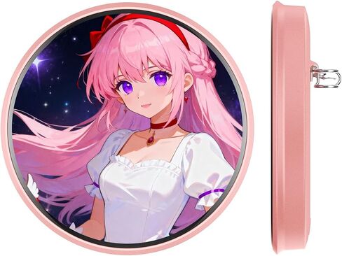 Digital Badge Pin, 1.85" Round Screen 360x360, Bluetooth Upload for Photos GIFs 5s Videos & Audio, Touchscreen Wearable Display with 7-Color Cheer Light, Rechargeable for Backpack Jacket Ita Bag Cosplay, iOS Android in Kuwait